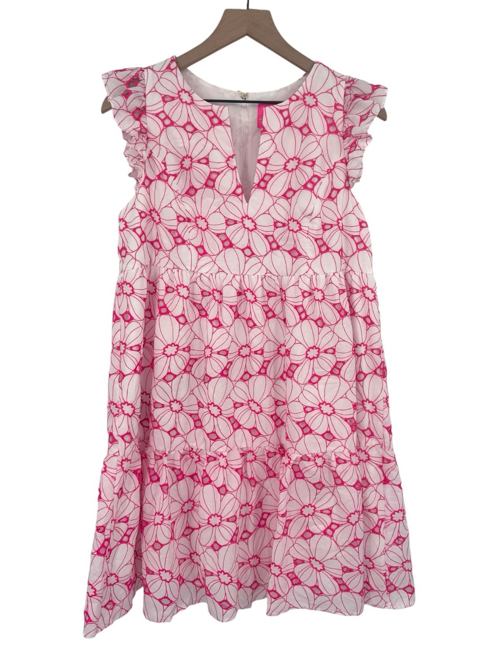 Lilly Pulitzer Keila Dress Pink Floral Tunic Mini Dress Size 8 - Picture 8 of 14